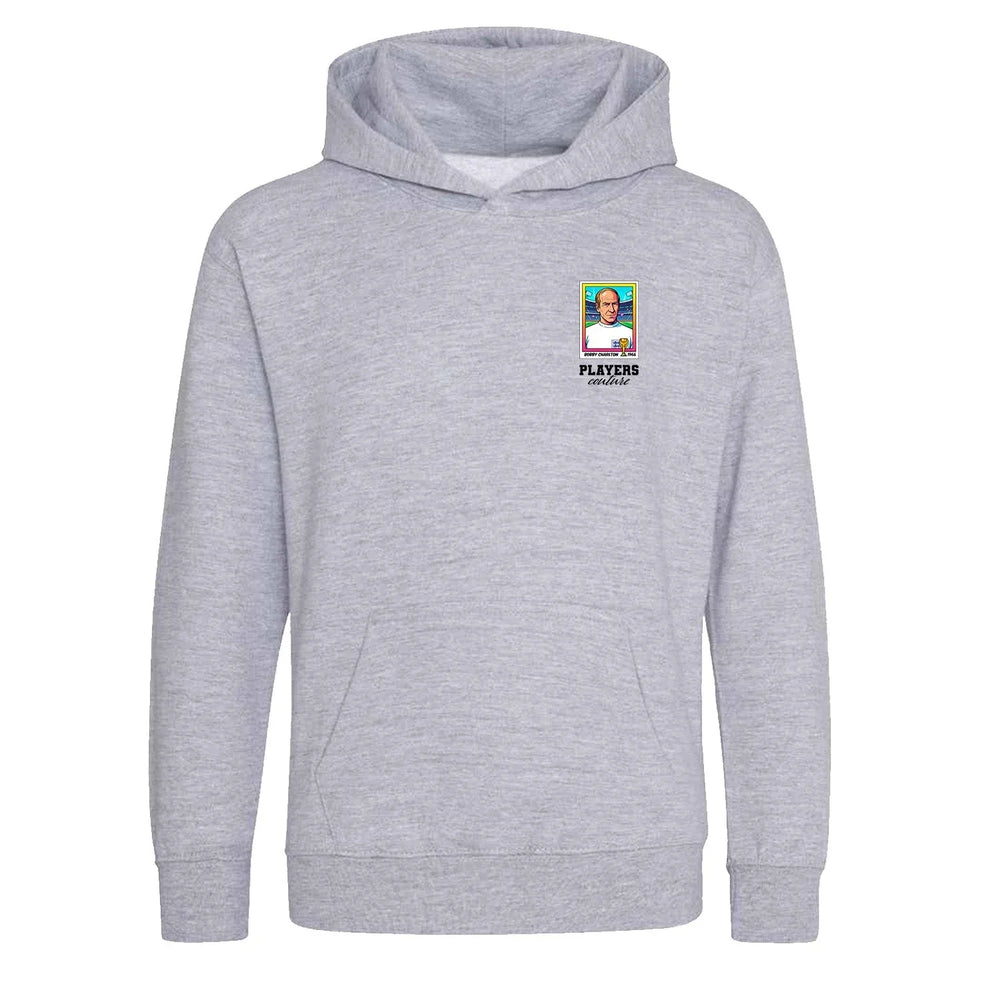 Bobby Charlton World Cup Sticker Kids Hoodie – bobby charlton sticker kids grey hoodie Players Couture design