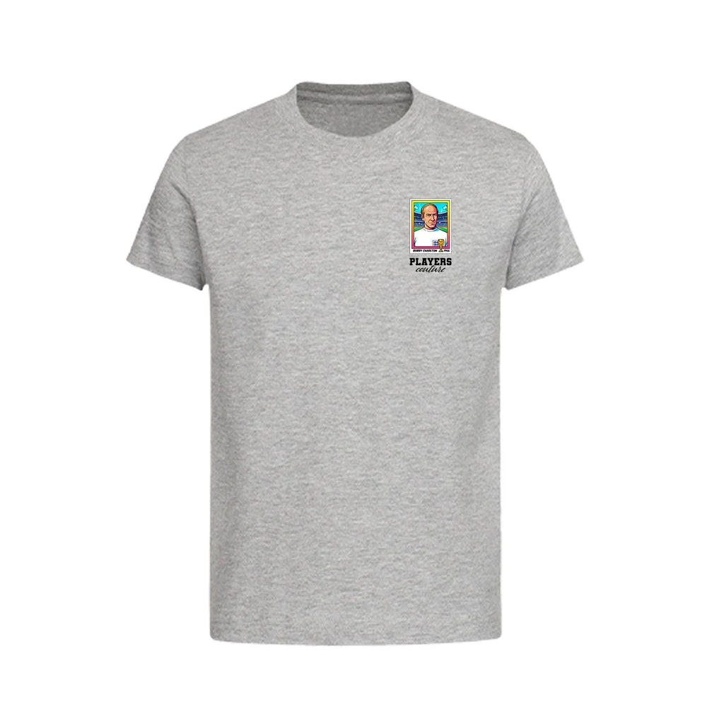 Bobby Charlton World Cup Sticker Kids T-Shirt – bobby charlton sticker kids grey tshirt Players Couture design