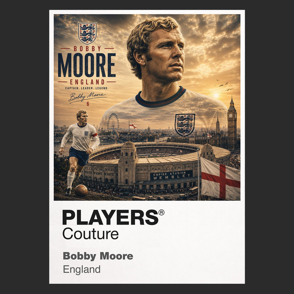 Bobby Moore England Atlas Frame artwork by Players Couture