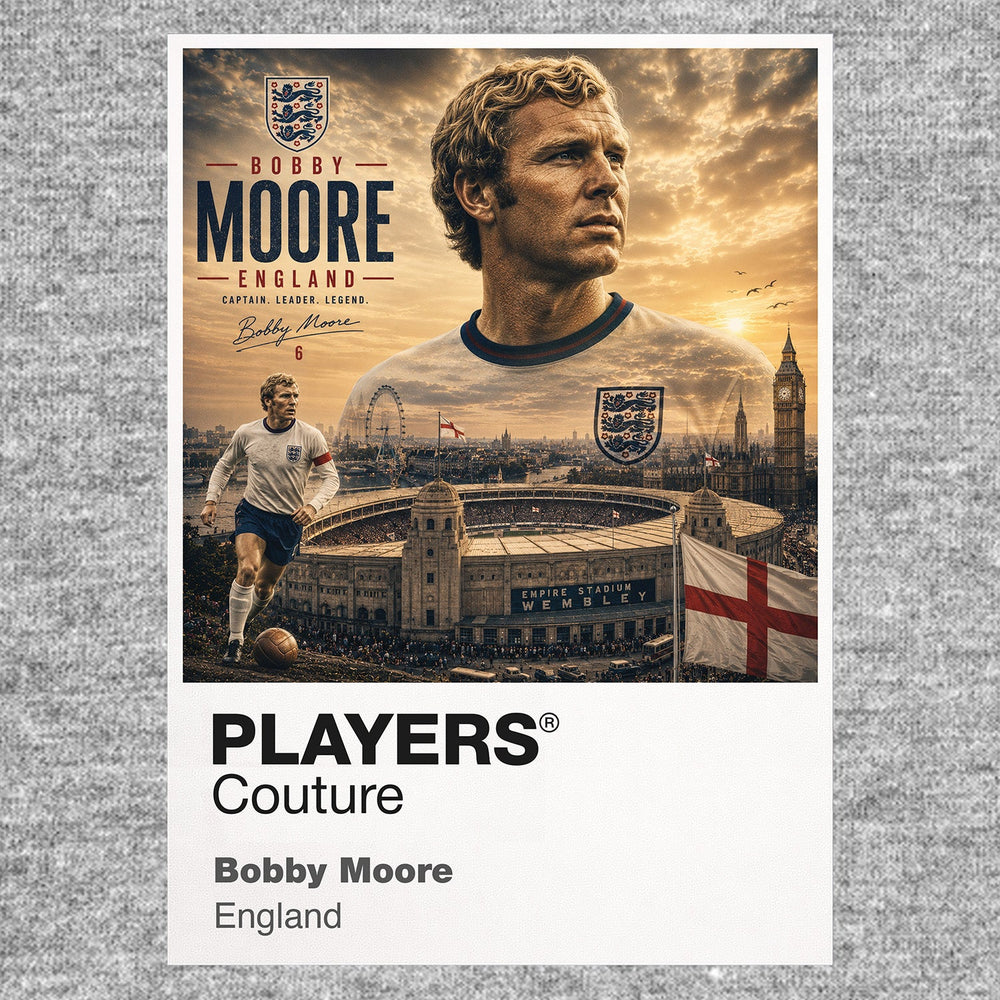 Bobby Moore England Atlas Frame artwork by Players Couture