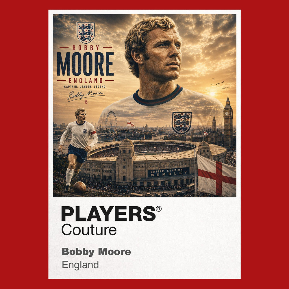 Bobby Moore England Atlas Frame artwork by Players Couture