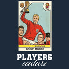 Bobby Moore World Cup Sticker Kids T-Shirt – bobby moore navy Players Couture design