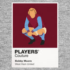 Bobby Moore West Ham 2 Icon Frame — Pantone-style player illustration art card