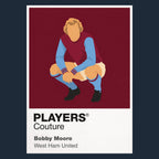 Bobby Moore West Ham 2 Icon Frame — Pantone-style player illustration art card