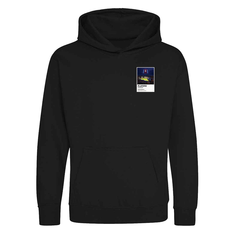 Bobby Moore West Ham United Icons in Lights Frame Kids Hoodie in Black