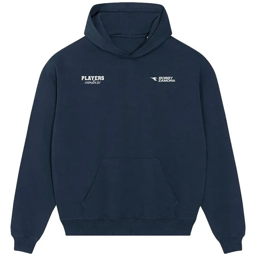 Bobby Zamora hoodie – navy men's hoodie featuring the Bobby Zamora Players Couture logo