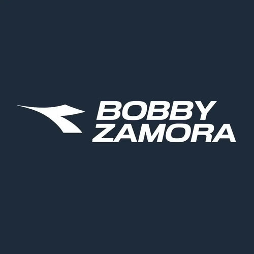 Bobby Zamora Logo Men's T-Shirt – navy close-up detail shot of the Bobby Zamora Players Couture logo design