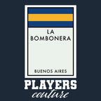 Boca Juniors Monopoly Card t-shirt – navy men's t-shirt with white Boca Juniors Monopoly Card letters and Players Couture