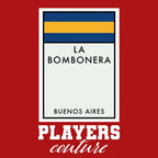 Boca Juniors Monopoly Card t-shirt – red men's t-shirt with white Boca Juniors Monopoly Card letters and Players Couture