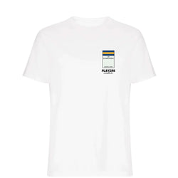 Boca Juniors Monopoly Card t-shirt – navy men's t-shirt with white Boca Juniors Monopoly Card letters and Players Couture
