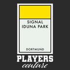 Borussia Dortmund Monopoly Card t-shirt – black men's t-shirt with white Borussia Dortmund Monopoly Card letters and Players