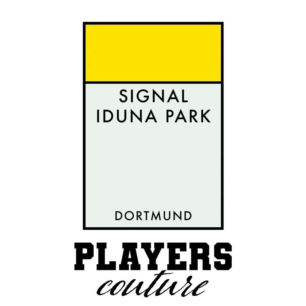 Borussia Dortmund t-shirt – white men's t-shirt with black Borussia Dortmund letters and Players Couture logo on the chest