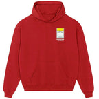 Borussia Dortmund Monopoly Card hoodie – red men's hoodie with white Borussia Dortmund Monopoly Card letters and Players