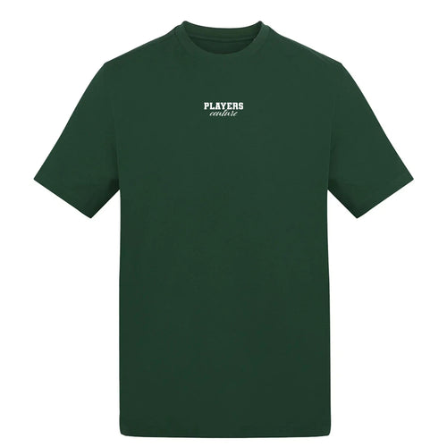 Essentials Collection t-shirt – green men's t-shirt with white Essentials Collection letters and Players Couture logo on the