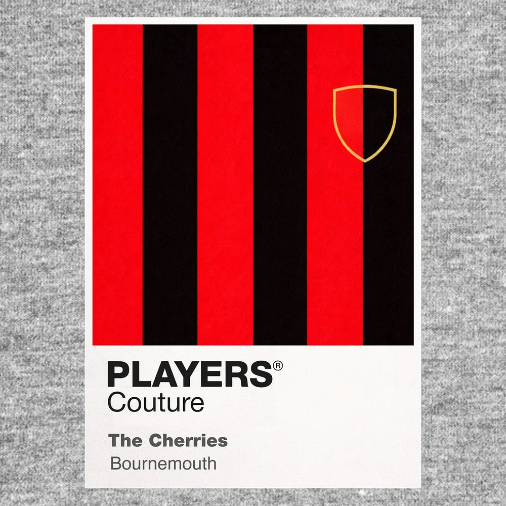 Bournemouth Classic Football Shirt Colours Frame Men's T-Shirt – grey close-up detail shot of the Bournemouth Players