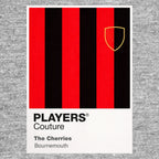 Bournemouth Classic Football Shirt Colours Frame Men's T-Shirt – grey close-up detail shot of the Bournemouth Players