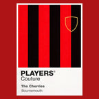Bournemouth Classic Football Shirt Colours Frame Men's T-Shirt – red close-up detail shot of the Bournemouth Players Couture