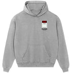 Bournemouth Monopoly Card hoodie – close-up of white Bournemouth Monopoly Card lettering and Players Couture logo on the
