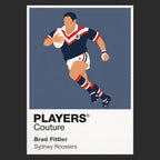 Brad Fittler Sydney Roosters rugby league T-shirt black