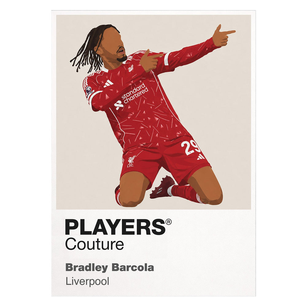 Bradley Barcola Liverpool white Icon Frame artwork detail