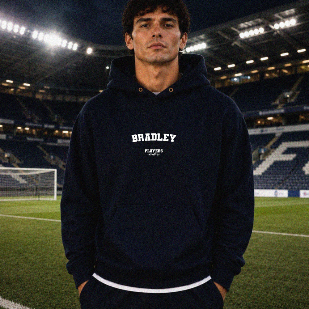 bradley name-print hoodie - navy