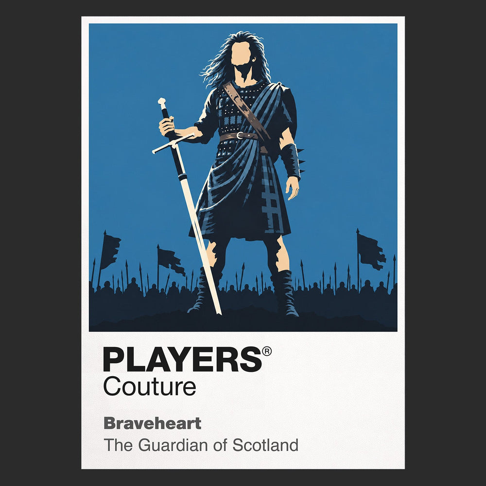 Braveheart William Wallace in blue war paint leading the film's sweeping Scottish rebellion Icon Frame artwork in black