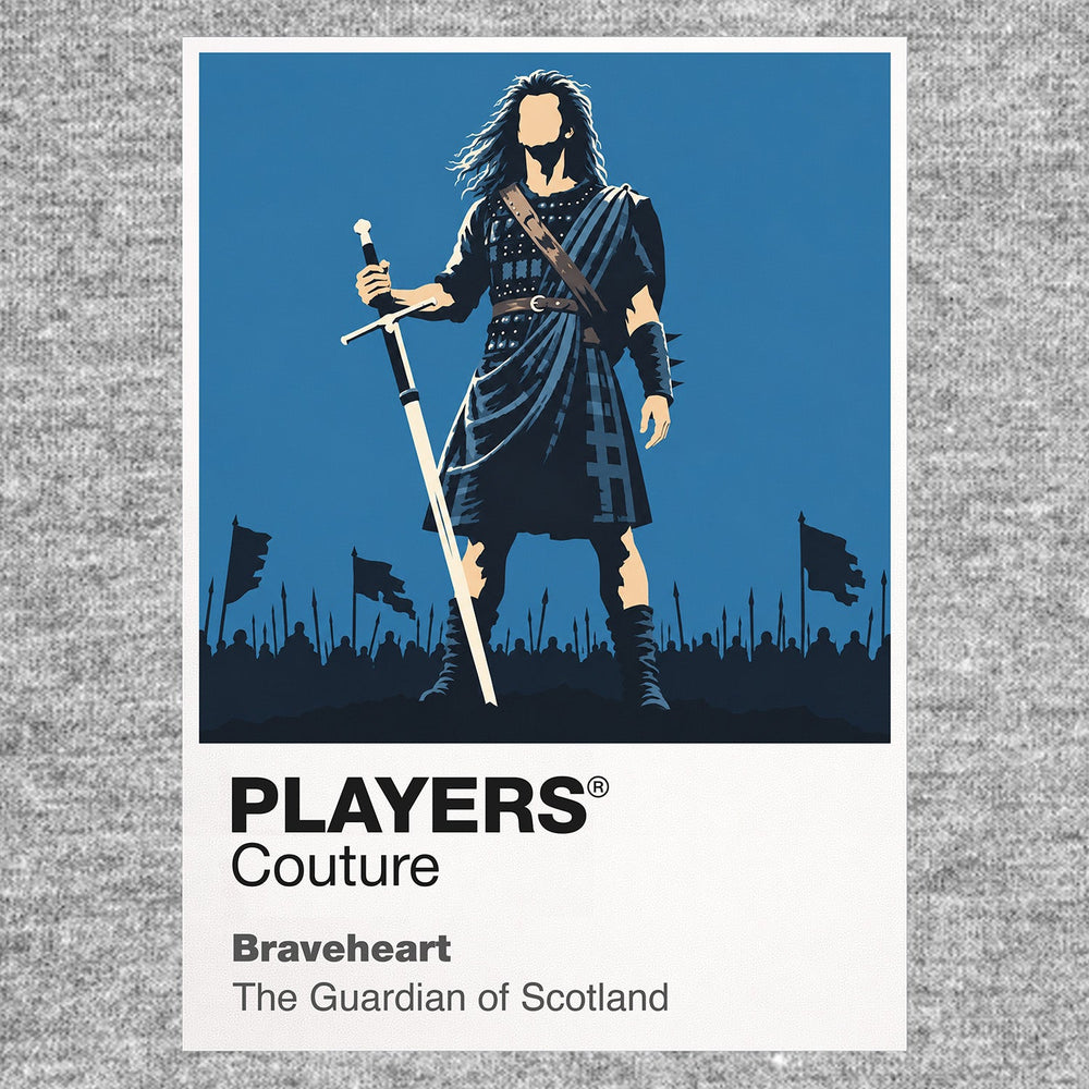 Braveheart William Wallace in blue war paint leading the film's sweeping Scottish rebellion Icon Frame artwork in grey