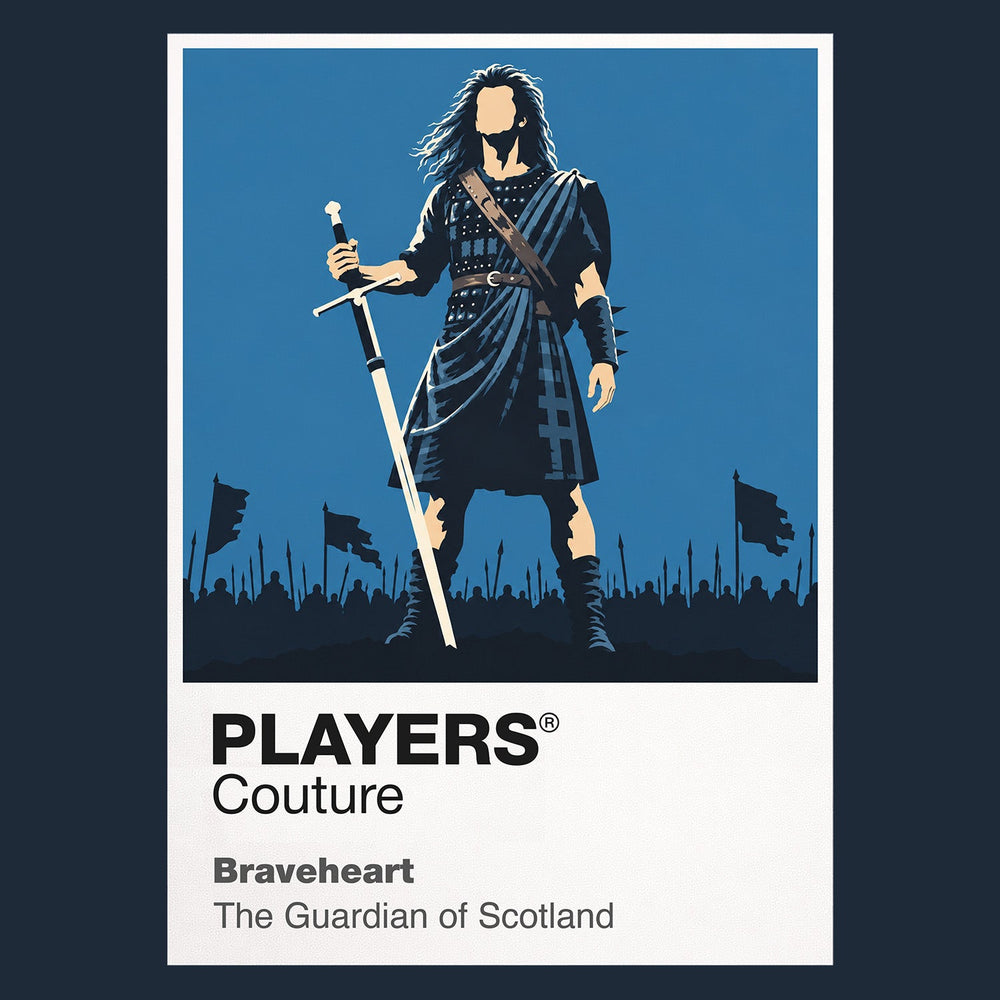 Braveheart William Wallace in blue war paint leading the film's sweeping Scottish rebellion Icon Frame artwork in navy