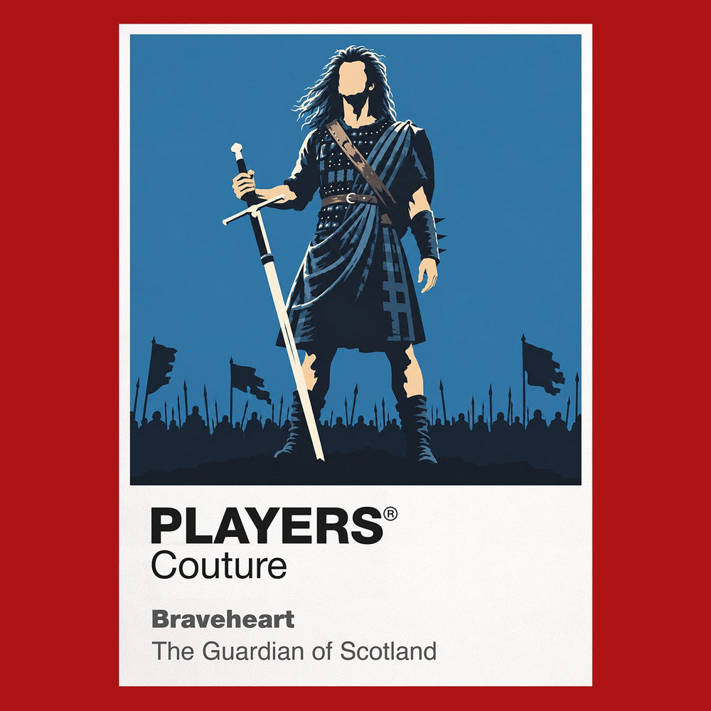 Braveheart William Wallace in blue war paint leading the film's sweeping Scottish rebellion Icon Frame artwork in red