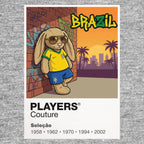 Brazil Football Cool Bunny Men's T-Shirt – Brazil football cool bunny artwork close-up on Gray – Players Couture