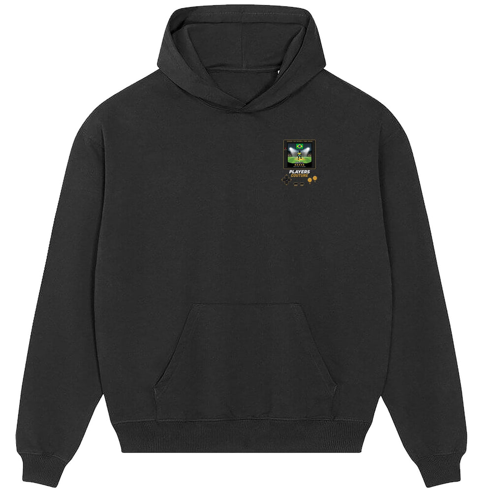 Brazil World Cup 8-Bit Men's Hoodie retro gaming football design by Players Couture