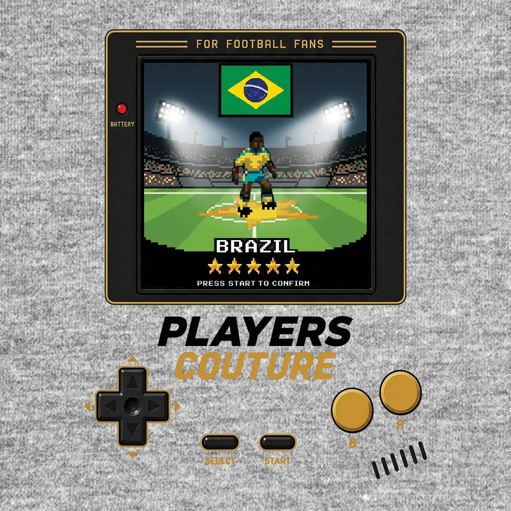Brazil World Cup 8-Bit Kids T-Shirt retro gaming football design by Players Couture