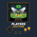 Brazil World Cup 8-Bit Men's T-Shirt retro gaming football design by Players Couture