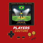 Brazil World Cup 8-Bit Men's T-Shirt retro gaming football design by Players Couture