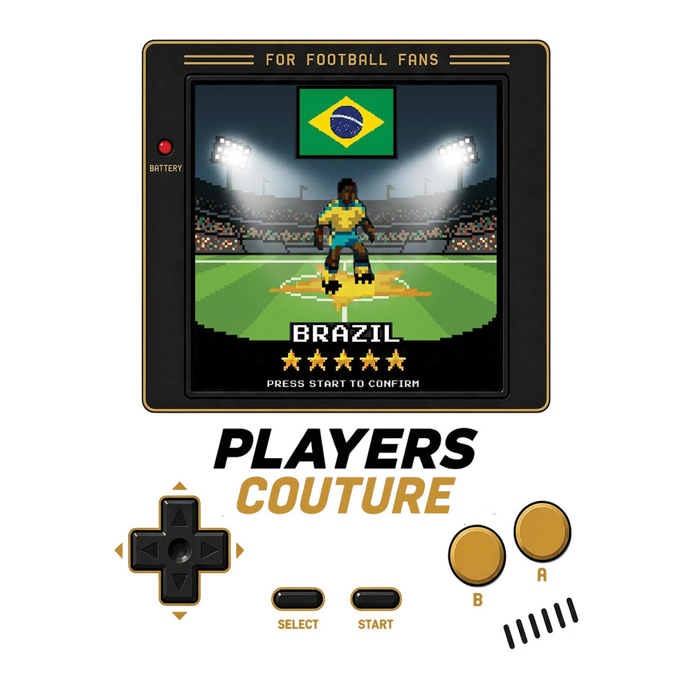 Brazil World Cup 8-Bit Men's T-Shirt retro gaming football design by Players Couture
