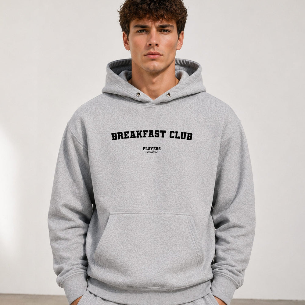 breakfast-club name-print hoodie - grey