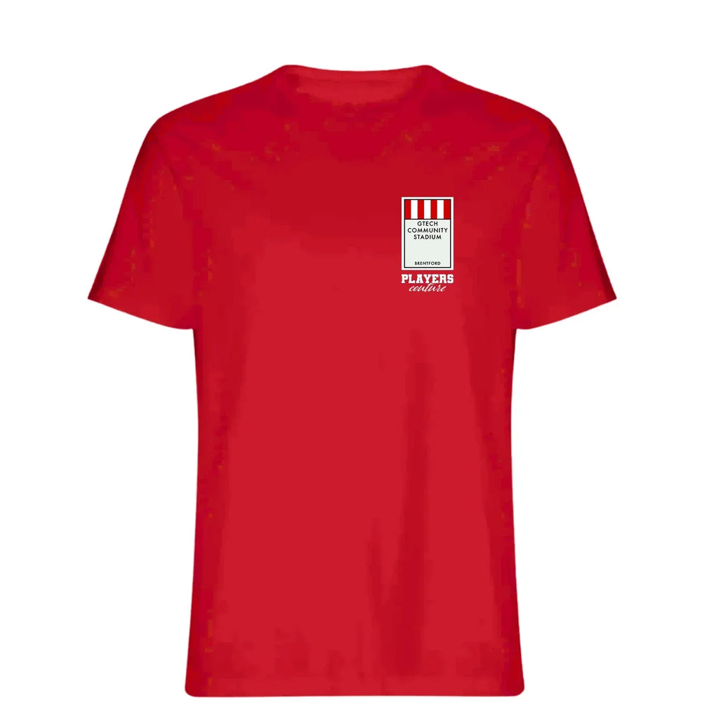 Brentford Monopoly Card t-shirt – black men's t-shirt with white Brentford Monopoly Card letters and Players Couture logo on