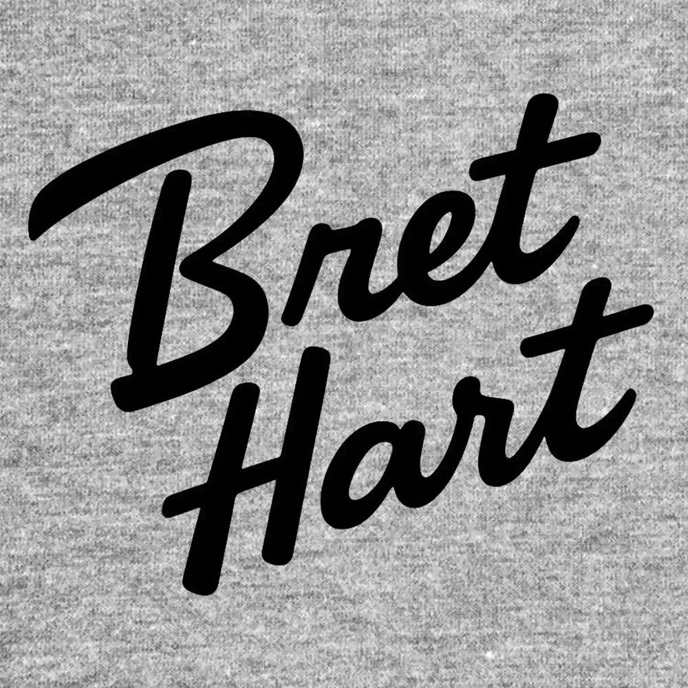 Bret Hart Logo Men's T-Shirt – grey close-up detail shot of the Bret Hart Players Couture logo design