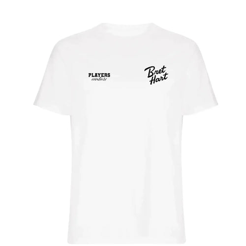 Bret Hart t-shirt – white men's t-shirt featuring the Bret Hart Players Couture logo