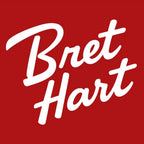 Bret Hart Logo Men's T-Shirt – red close-up detail shot of the Bret Hart Players Couture logo design