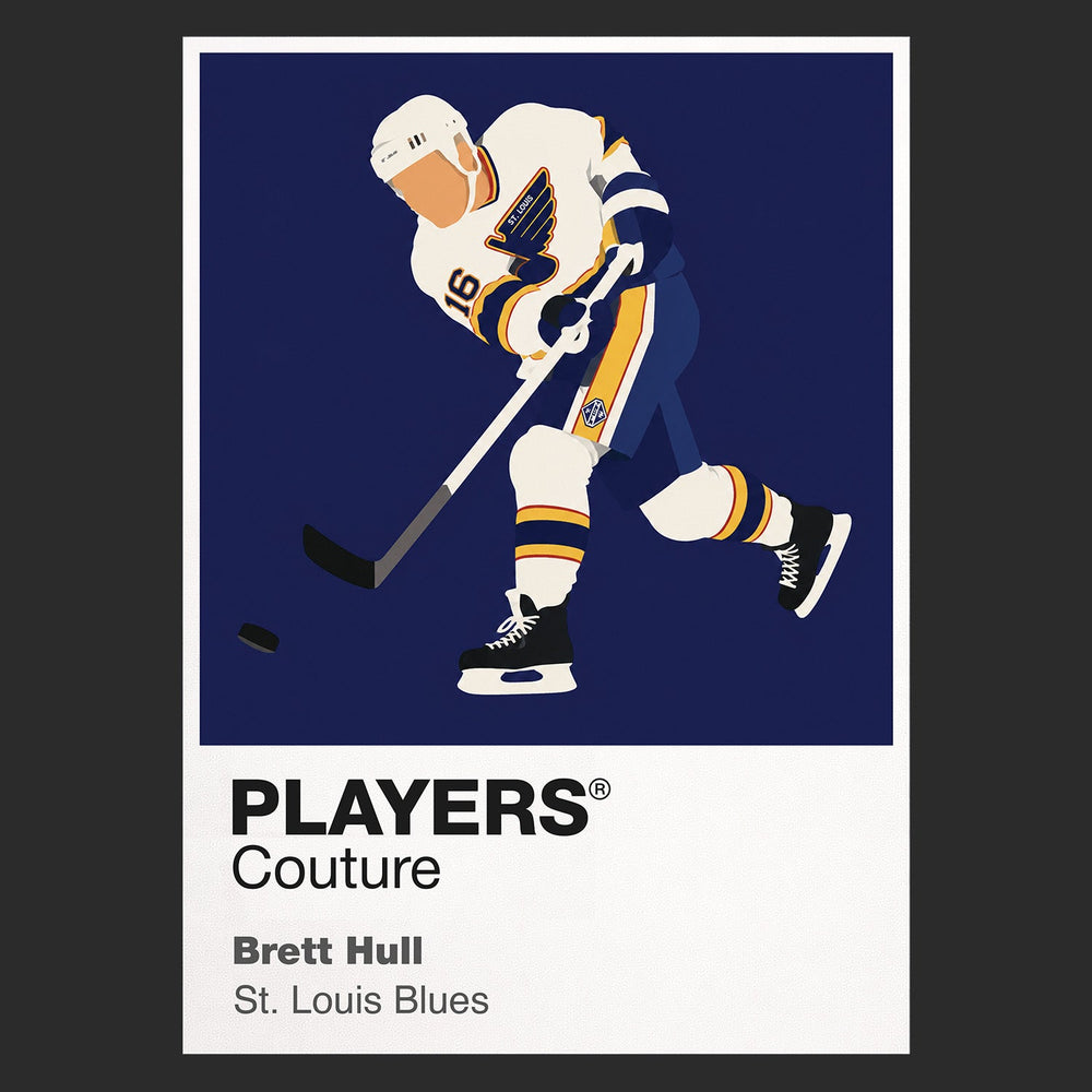 Brett Hull Blues Ice Hockey Icon Frame Men's T-Shirt – image 9