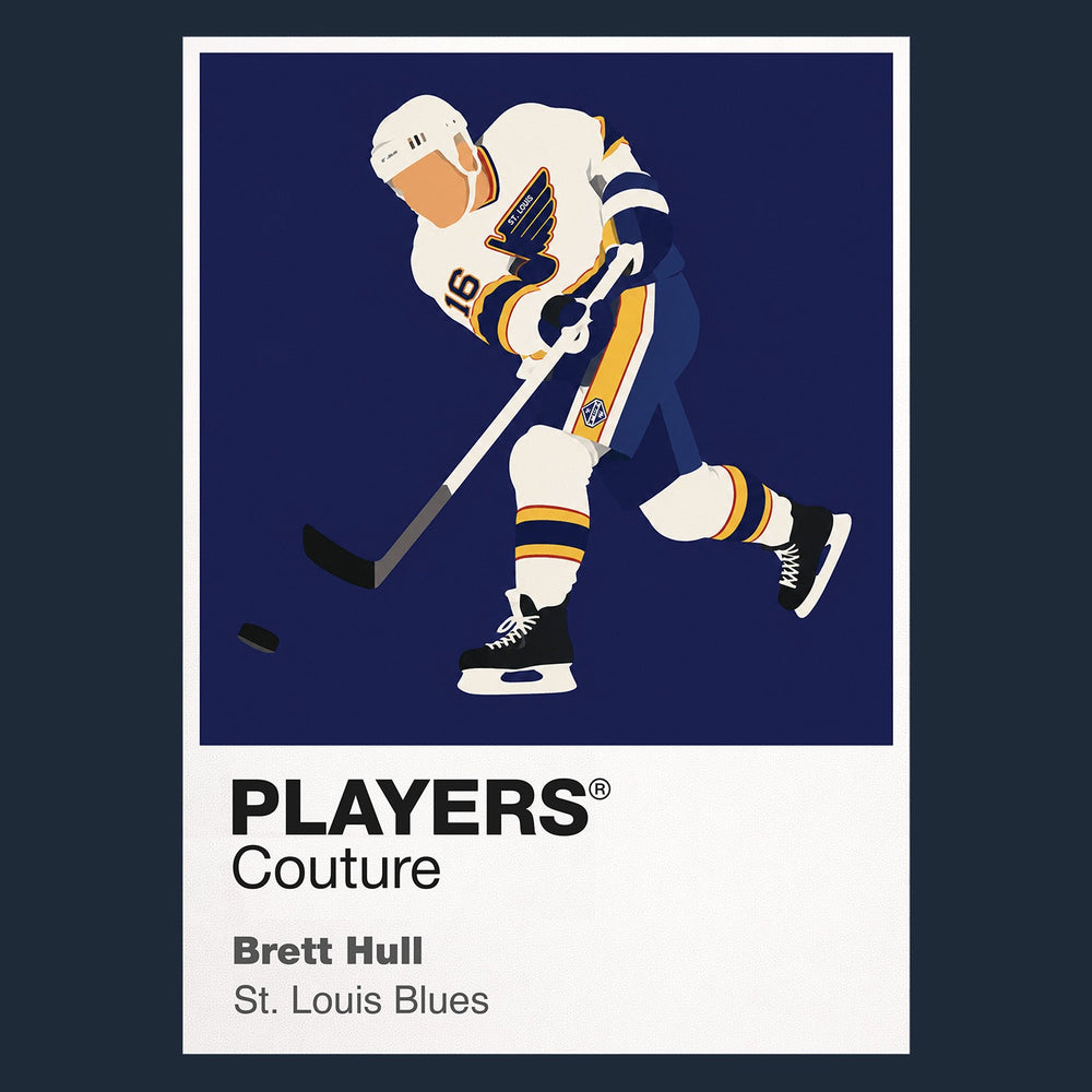Brett Hull Blues Ice Hockey Icon Frame Men's Hoodie – image 1
