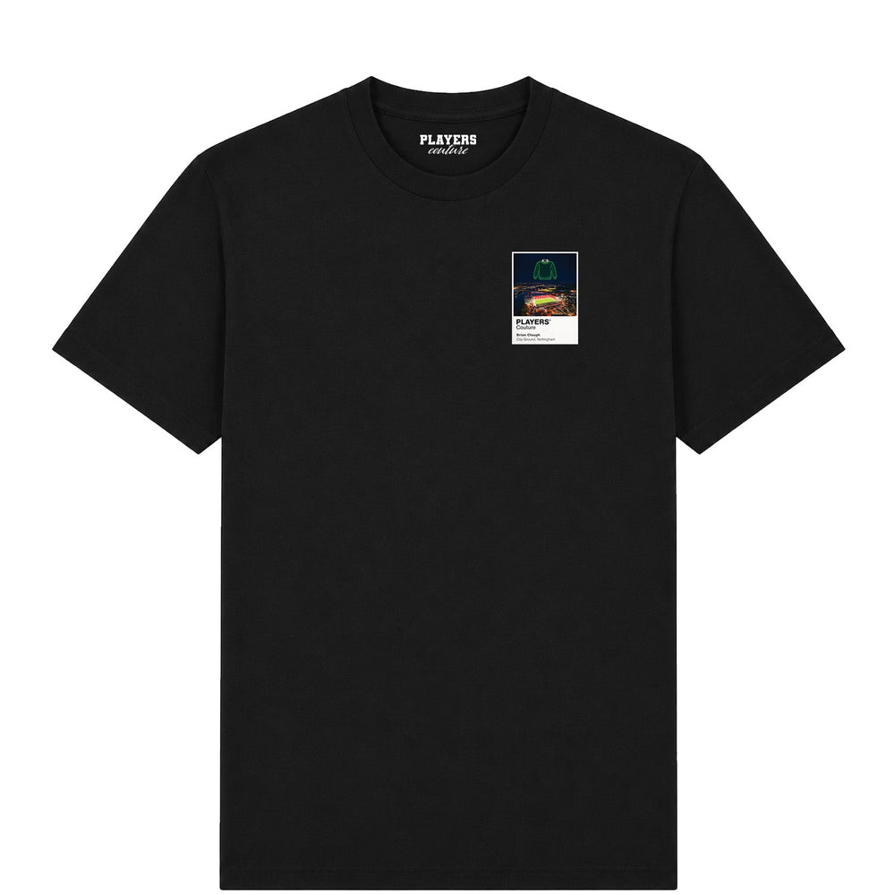 Brian Clough Nottingham Forest Icons in Lights Frame Men's T-Shirt in Black