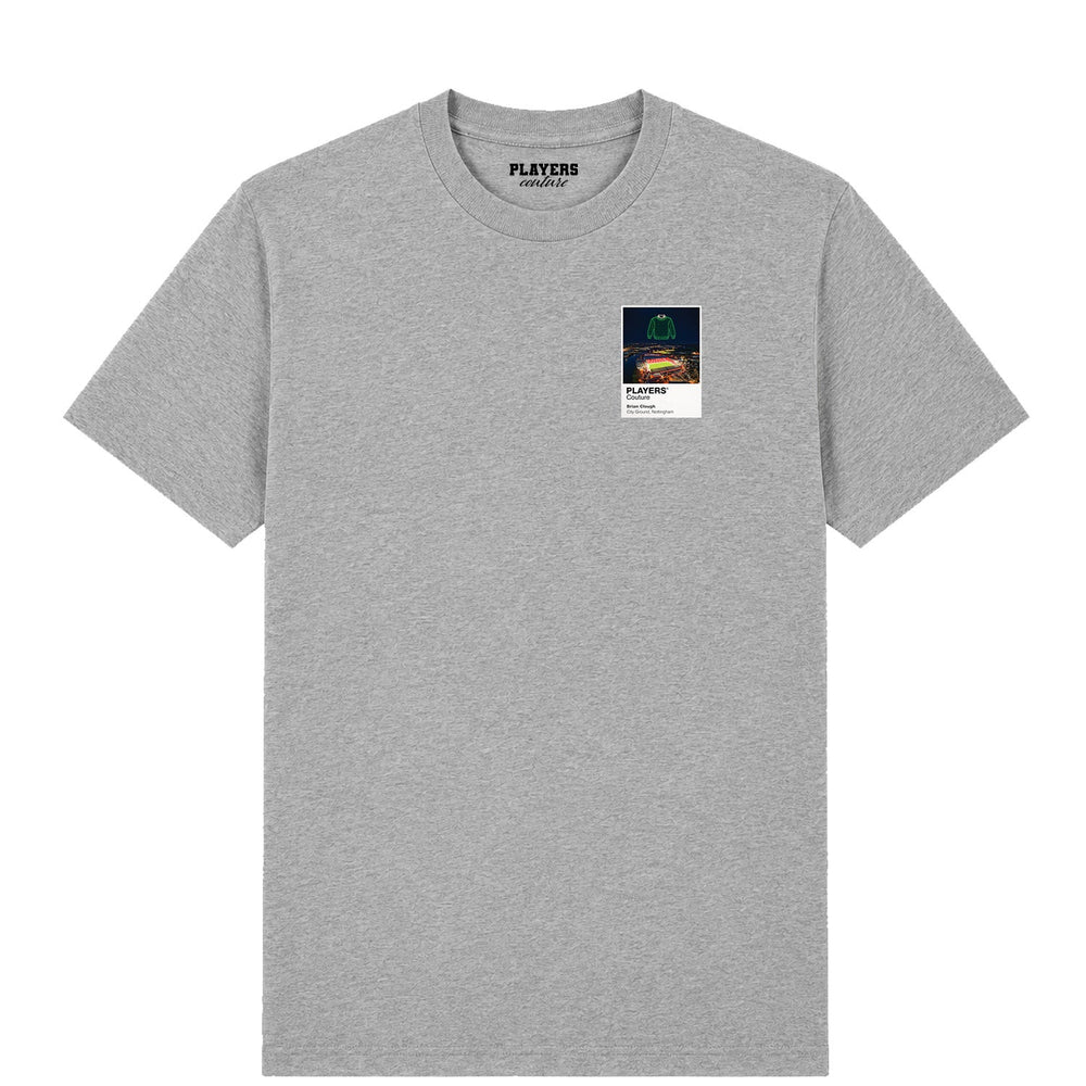 Brian Clough Nottingham Forest Icons in Lights Frame Men's T-Shirt in Gray