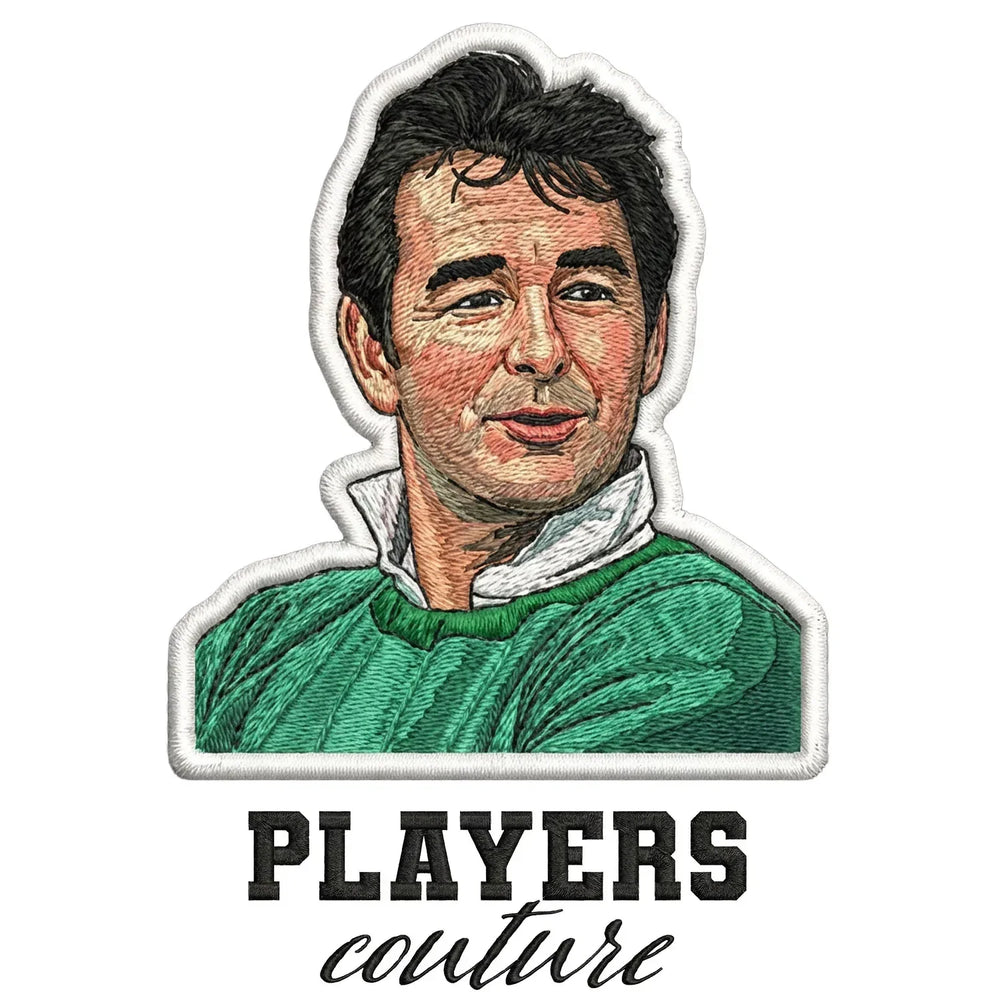 Brian Clough Badge Men's Hoodie – close-up detail shot of the Brian Clough Players Couture logo design