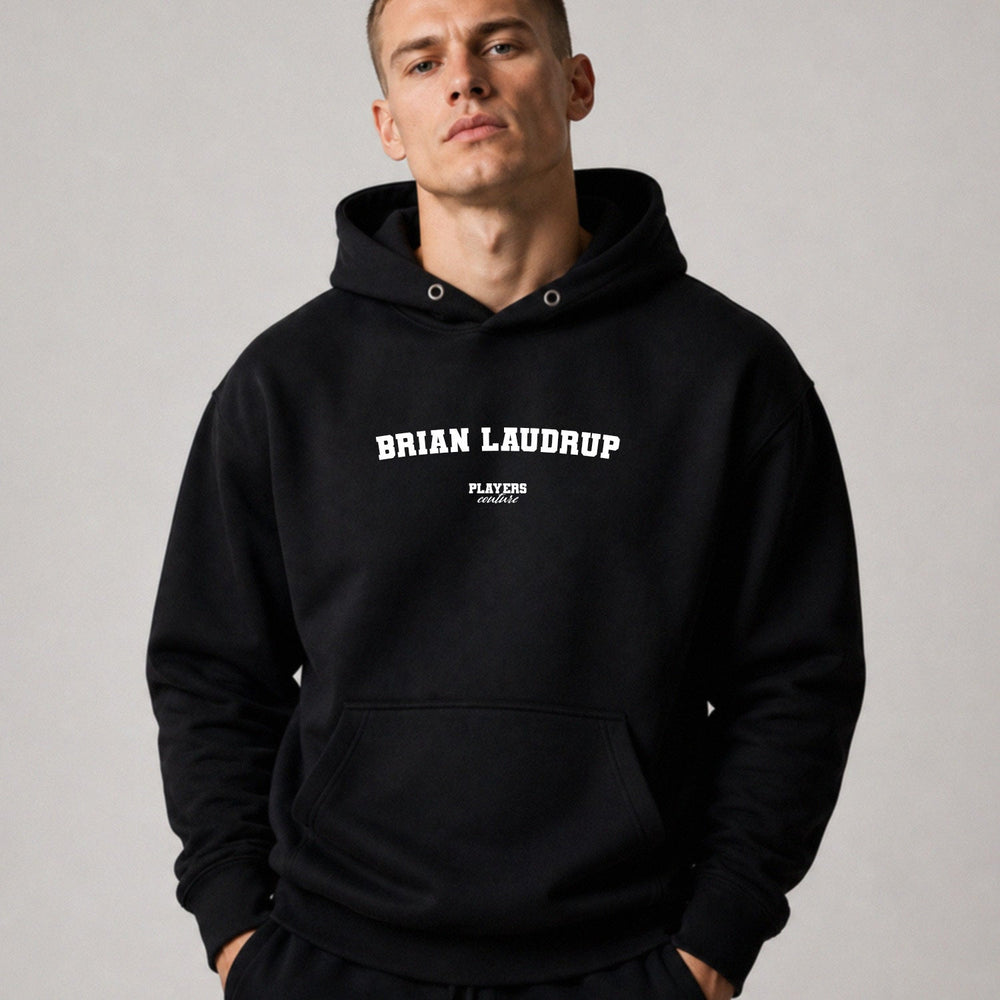 brian-laudrup name-print hoodie - black