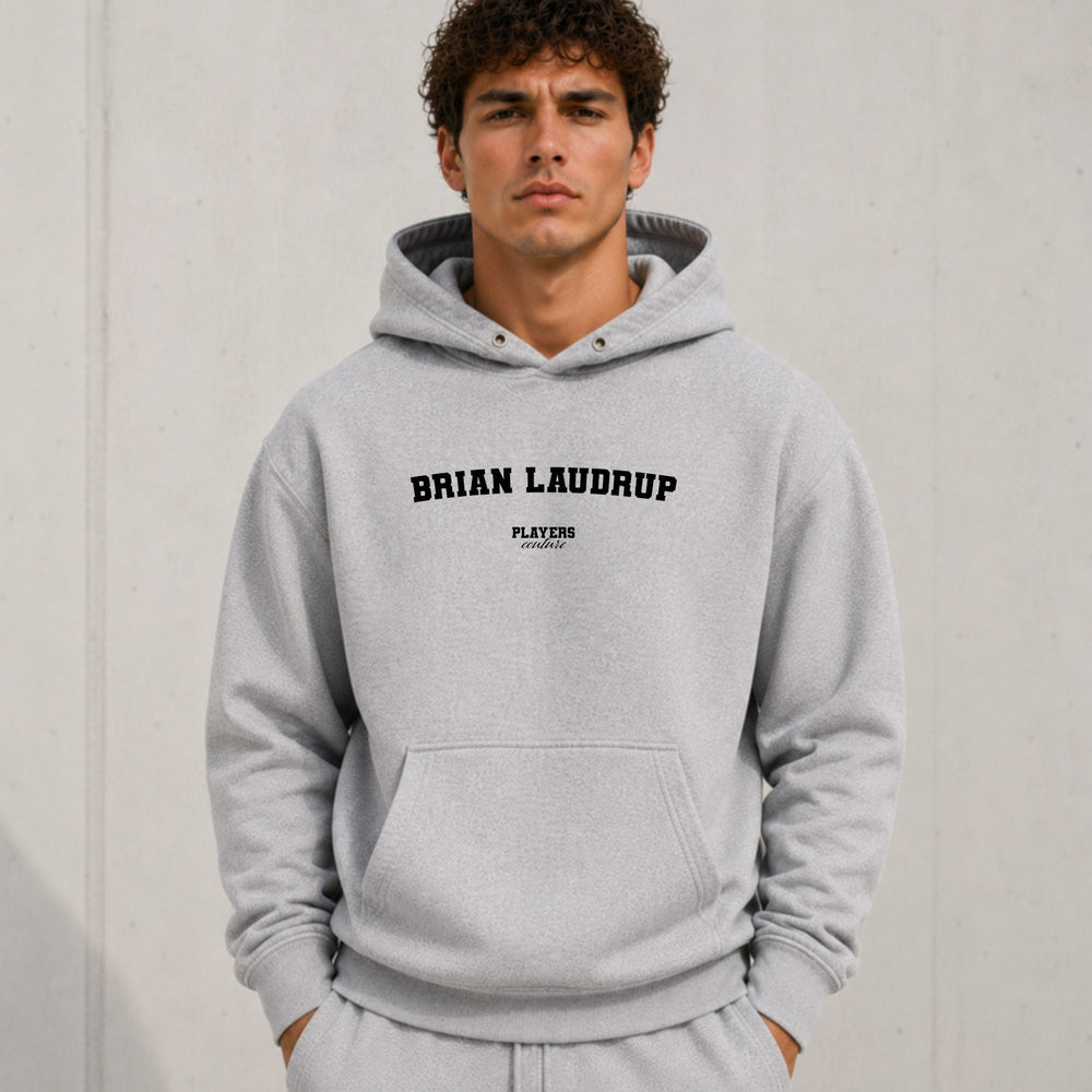 brian-laudrup name-print hoodie - grey
