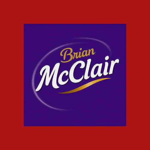 Brian McClair Logo Men's Hoodie – red close-up detail shot of the Brian McClair Players Couture logo design