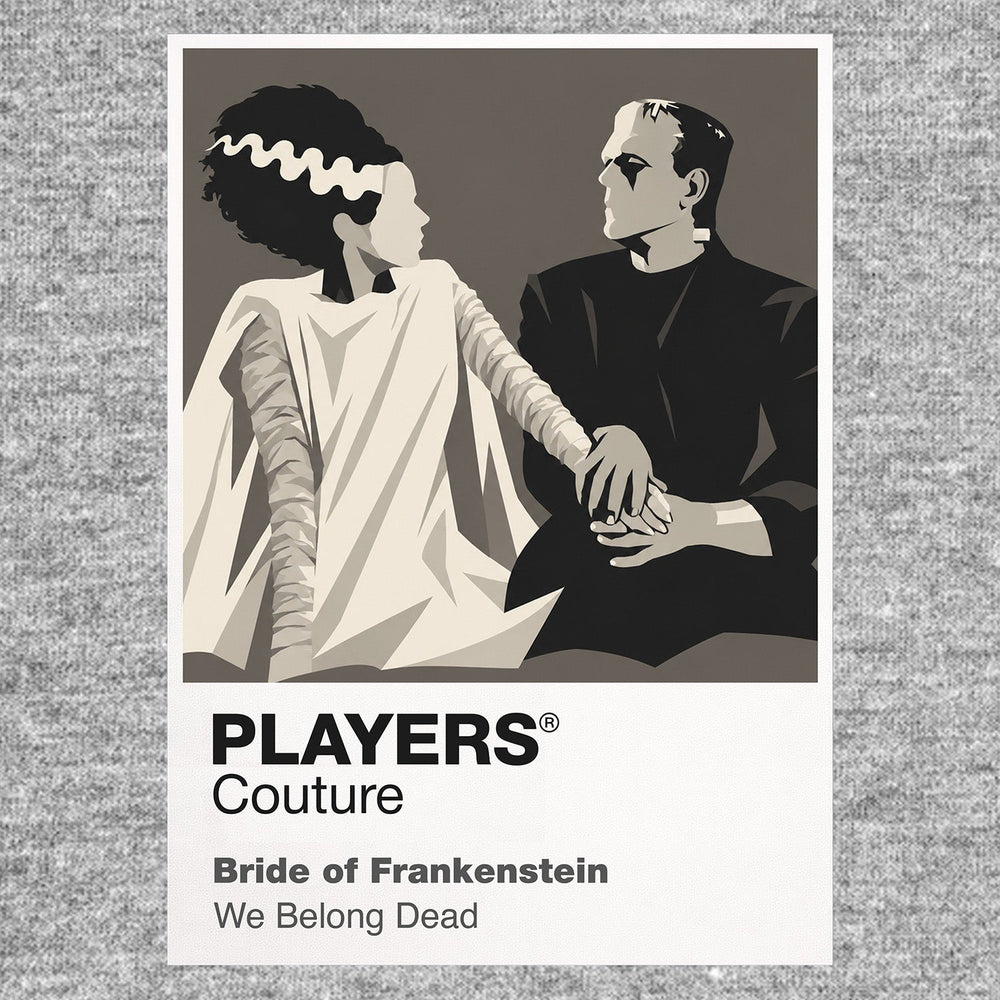 Bride of Frankenstein the Bride's towering hair, lightning-white streaks and brief, unforgettable awakening Icon Frame artwork in grey