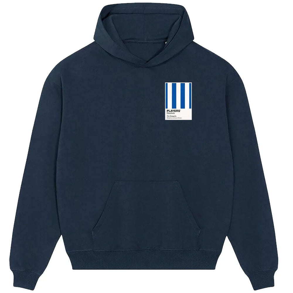 Brighton & Hove Albion hoodie – navy men's hoodie featuring the Brighton & Hove Albion Players Couture logo
